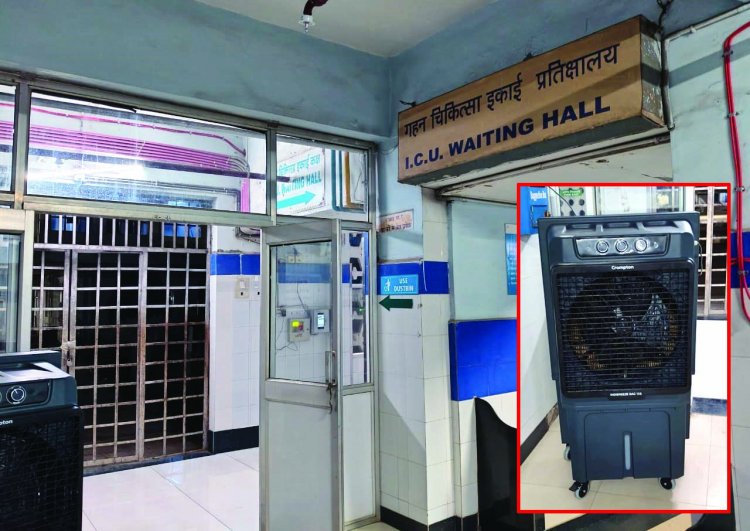 सेक्टर-9 हॉस्पिटल के आईसीयू वेटिंग हॉल में लगा कूलर, बीएसपी वर्कर्स यूनियन ने जताया आभार
