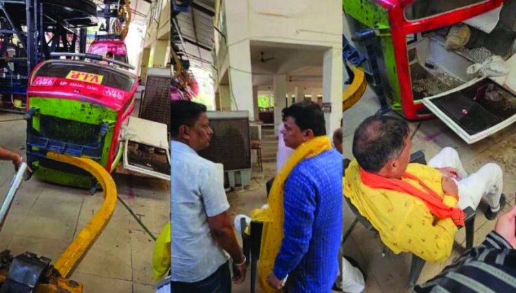 डोंगरगढ़ मां बम्लेश्वरी पहाड़ पर हादसा, रोपवे का एक ट्राली टूटकर गिरा नीचे, बीजेपी नेता गंभीर