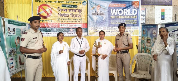 विश्व तंबाखू निषेध दिवस पर ब्रह्माकुमारीज ने दुर्ग रेलवे स्टेशन में लगाया आध्यात्मिक चित्र प्रदर्शनी