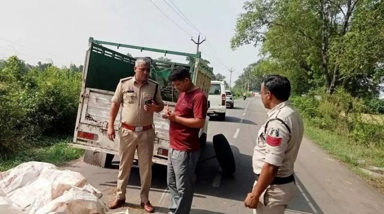सड़क हादसे के बाद पकड़े गए मवेशी तस्कर
