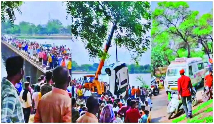 अनियंत्रित होकर शवनाथ नदी में गिरी कार, बैंक कर्मचारी की मौत