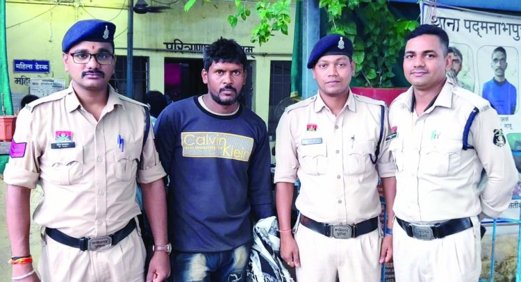 कांच की बोतल से हमला करने वाला युवक पकड़ा गया