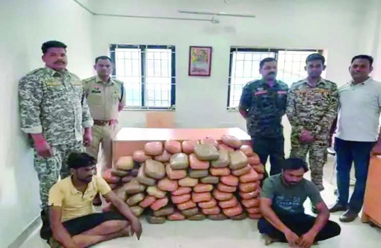 राजस्थान पासिंग ट्रक से 120 किलो गांजा बरामद, दो अंतरराज्यीय तस्कर गिरफ्तार