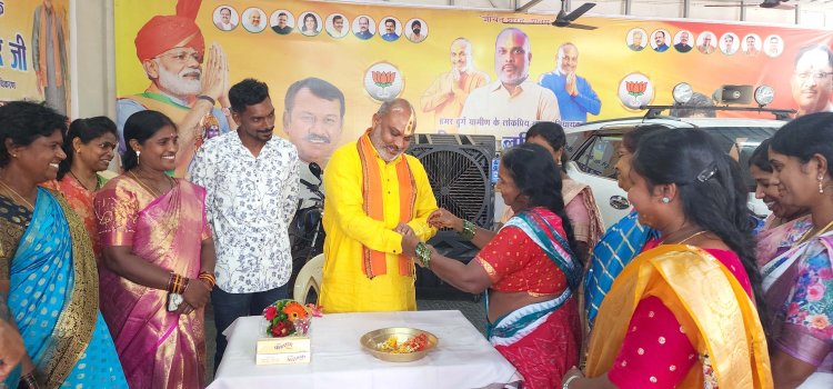 विधायक ललित चंद्राकर को दुर्ग ग्रामीण विधानसभा क्षेत्र की बहनों ने बांधी राखी