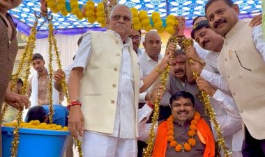 स्कूल शिक्षा मंत्री गजेन्द्र यादव का अहिवारा में भव्य स्वागत