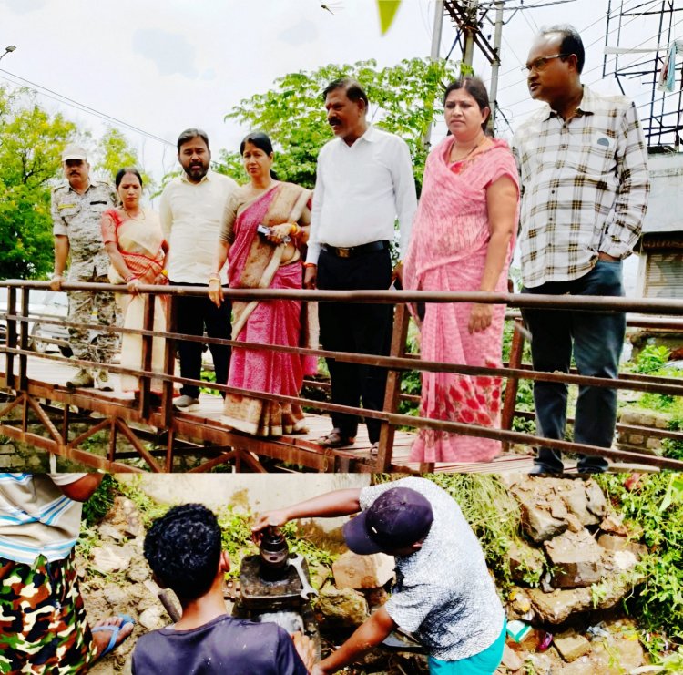 पाइपलाइन लिकेज और फिल्टर प्लांट सफाई का महापौर अल्का बाघमार ने किया निरीक्षण, देर रात चला मरम्मत कार्य