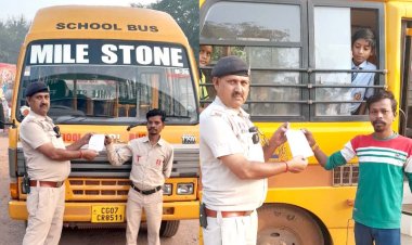 भिलाई में शराब पीकर बस चालने वाले माइल स्टोन और नागसेन स्कूल के चालकों पर कार्रवाई