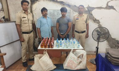 धमधा नाका सब्जी मंडी में दो शराब तस्कर गिरफ्तार, 161 पौवा अवैध शराब जब्त