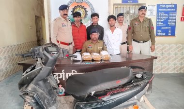 तीन किलो गांजा के साथ एक नाबालिग समेत 4 गिरफ्तार