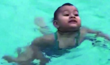 महज 1 साल 9 महीने की वेदा सरफरे ने रचा इतिहास, 100 मीटर तैरकर इंडिया बुक ऑफ रिकॉर्ड्स में दर्ज