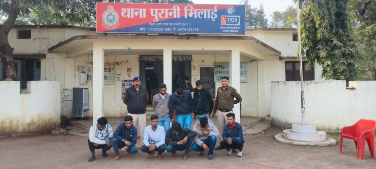 पुरानी भिलाई और नंदिनी नगर में जुए के फड़ों पर पुलिस की रेड, 12 आरोपी गिरफ्तार