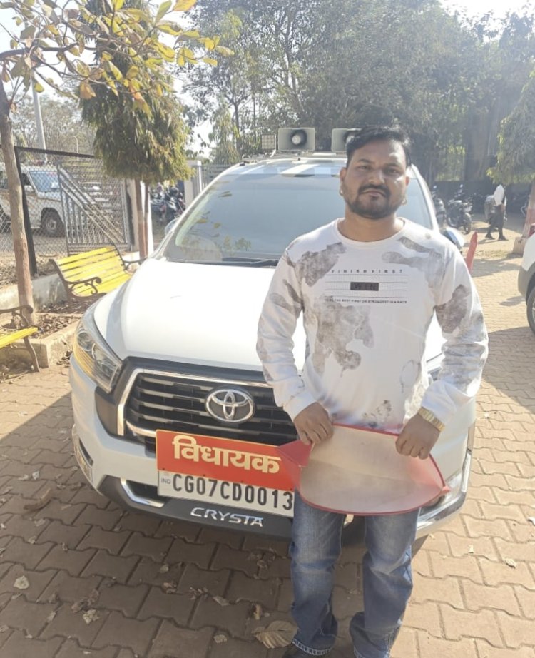 भिलाई नगर में तेज रफ्तार ईनोवा क्रिस्टा कार चालक पर कार्रवाई