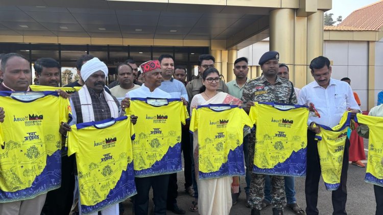 अबूझमाड़ पीस हाफ मैराथन  31 जनवरी को, मंत्री केदार कश्यप ने टी-शर्ट का किया विमोचन, विजेताओं को मिलेंगे लाखों के इनाम