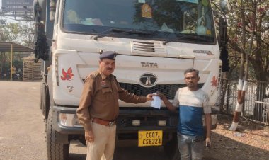 NH पर शराब पीकर दौड़ा रहा था लोडेड हाइवा, इंटरसेप्टर टीम ने पकड़ा, कोर्ट ने ₹15 हजार का लगाया  जुर्माना