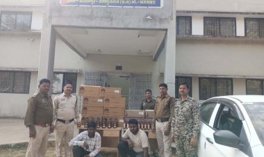झारखंड से शराब तस्करी का खुलासा, 104 लीटर अंग्रेजी शराब जब्त, टाटा टैगोर कार से 12 पेटी शराब बरामद, दो गिरफ्तार