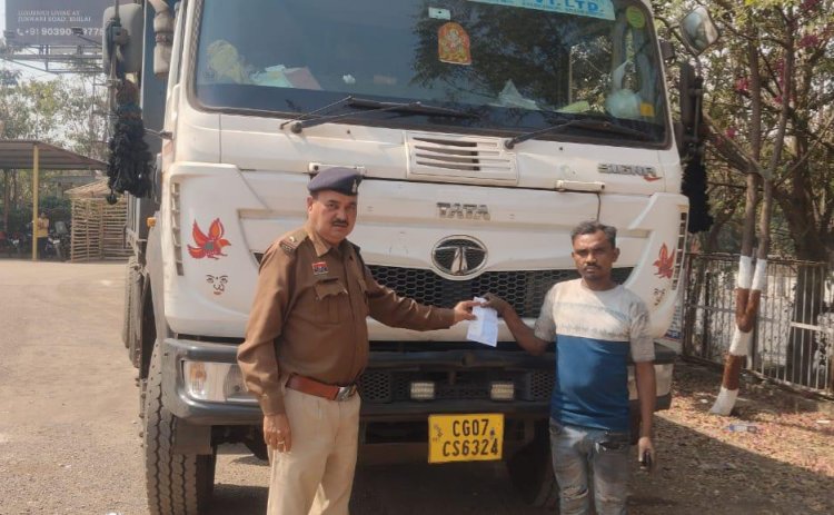 NH पर शराब पीकर दौड़ा रहा था लोडेड हाइवा, इंटरसेप्टर टीम ने पकड़ा, कोर्ट ने ₹15 हजार का लगाया  जुर्माना