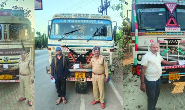 नो-एंट्री तोड़कर शहर में घुसे भारी वाहन, दुर्ग ट्रैफिक पुलिस ने 15 पर काटा चालान