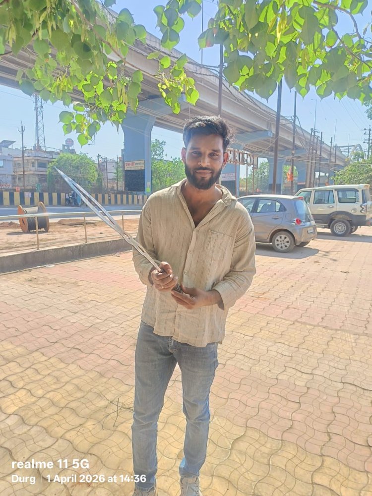 भिलाई में सरेआम हथियार लहराकर दहशत फैलाने वाला आरोपी गिरफ्तार