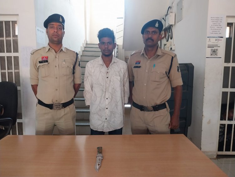 हथियार लहराकर दहशत फैलाने वाला युवक गिरफ्तार