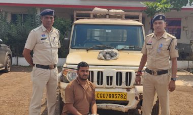 कंपनी से सिलिको मैंगनीज चोरी: वाहन चालक गिरफ्तार, चोरी गए सामान सहित 4 लाख का वाहन जब्त