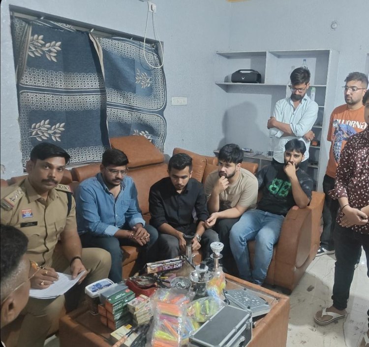 भिलाई में फ्लैट बना ‘हुक्का अड्डा’, पुलिस रेड में 6 युवक गिरफ्तार