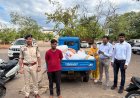 बिना दस्तावेज पीडीएस चावल ले जाते पकड़ा गया सन्नी साव, 14 कट्टा चावल और मालवाहक वाहन जब्त