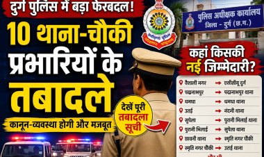 दुर्ग पुलिस में बड़ा फेरबदल, 10 थाना-चौकी प्रभारियों के तबादले