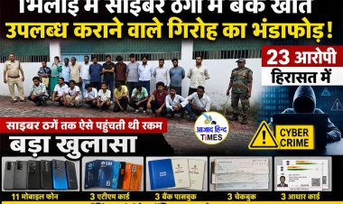 भिलाई में साइबर ठगी में बैंक खाते उपलब्ध कराने वाले गिरोह का भंडाफोड़, 23 आरोपी हिरासत में