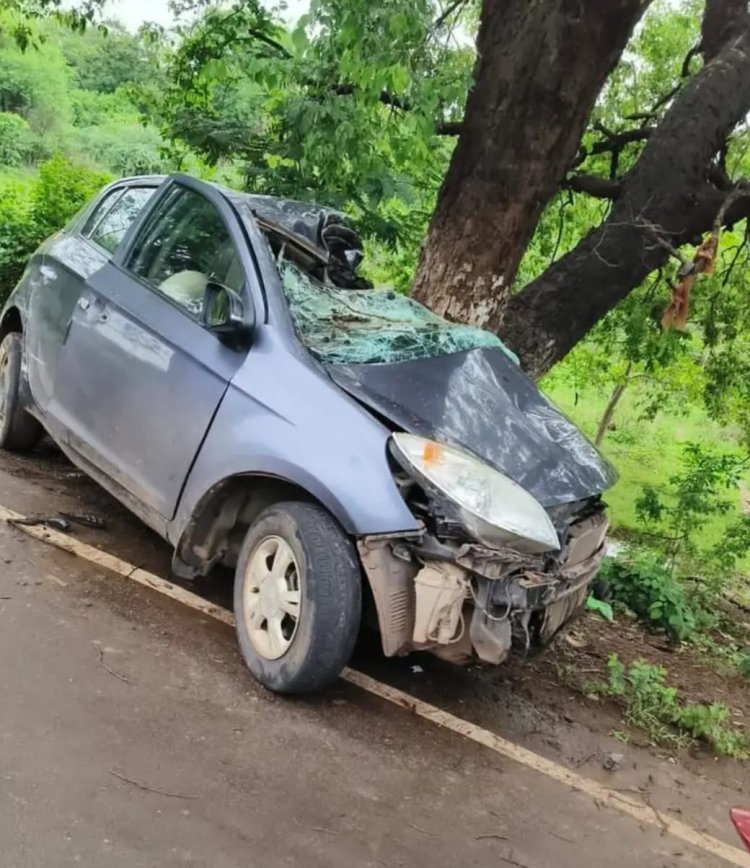 तेज रफ्तार कार पेड़ से टकराई, दो युवकों की दर्दनाक मौत, कार में मिली शराब की बोतलें