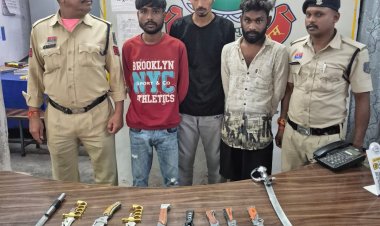 हथियारबाजों पर पुलिस का शिकंजा, एक ही दिन में 5 पकड़ाए, 10 धारदार हथियार जब्त
