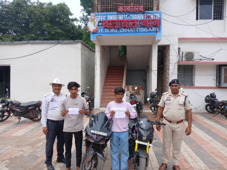 सेंट्रल एवेन्यू में स्टंटबाजी पड़ी भारी, दो युवकों पर कार्रवाई, 12 हजार रुपए का चालान, बाइक भी जब्त
