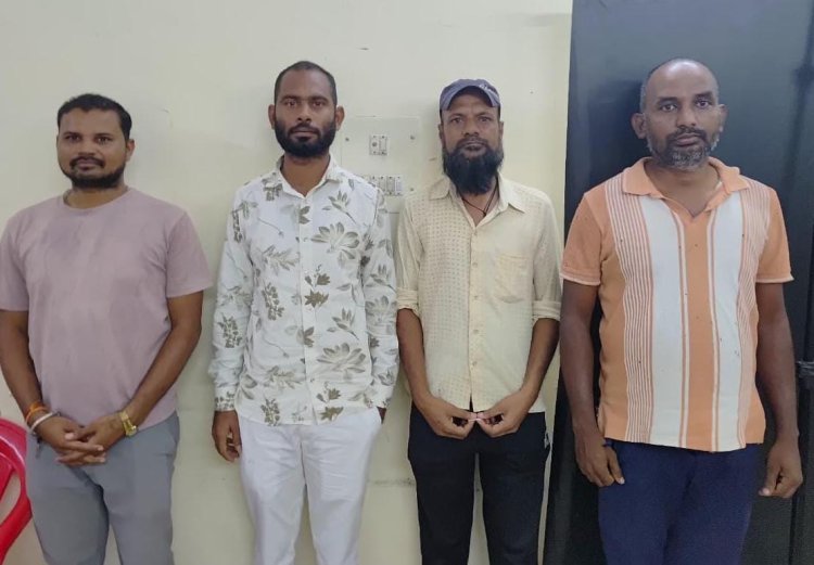 जुआ फड़ पर पुलिस की दबिश, 4 जुआरी गिरफ्तार