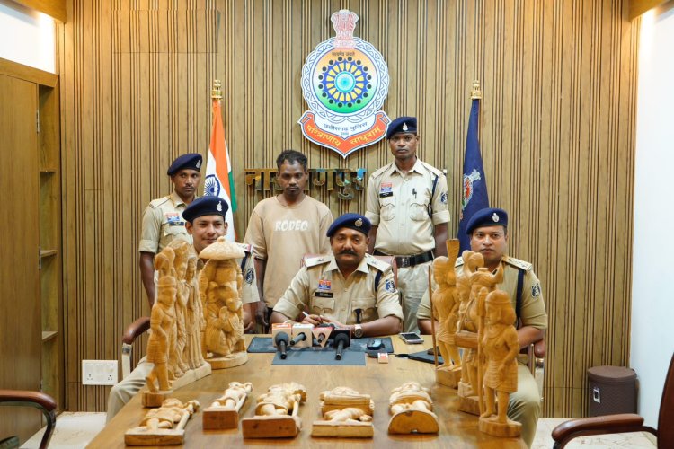 आर्ट स्टूडियो से चोरी हुई 12 लकड़ी की मूर्तियां बरामद, आरोपी गिरफ्तार