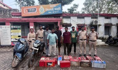 भिलाई में ट्रकों की बैटरी चुराने वाले 6 गिरफ्तार, 2 लाख की 19 बैटरियां बरामद