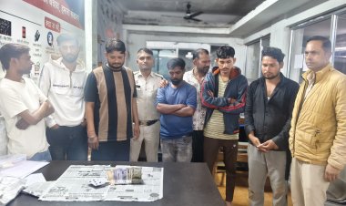भिलाई में जुआ खेलते सात आरोपी गिरफ्तार, 6,100 रुपये नकद जब्त