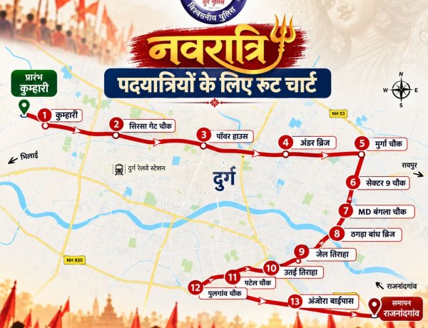 डोंगरगढ़ पदयात्रियों की सुरक्षा के लिए कुम्हारी से अंजोरा बाईपास तक बनेगा सुरक्षित कॉरिडोर
