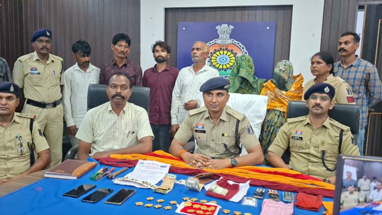 नकली सोने की पत्तियां असली बताकर ज्वेलर्स से 19.32 लाख की ठगी,  दुर्ग जिले में 2 महिलाएं सहित राजस्थान के 6 आरोपी गिरफ्तार
