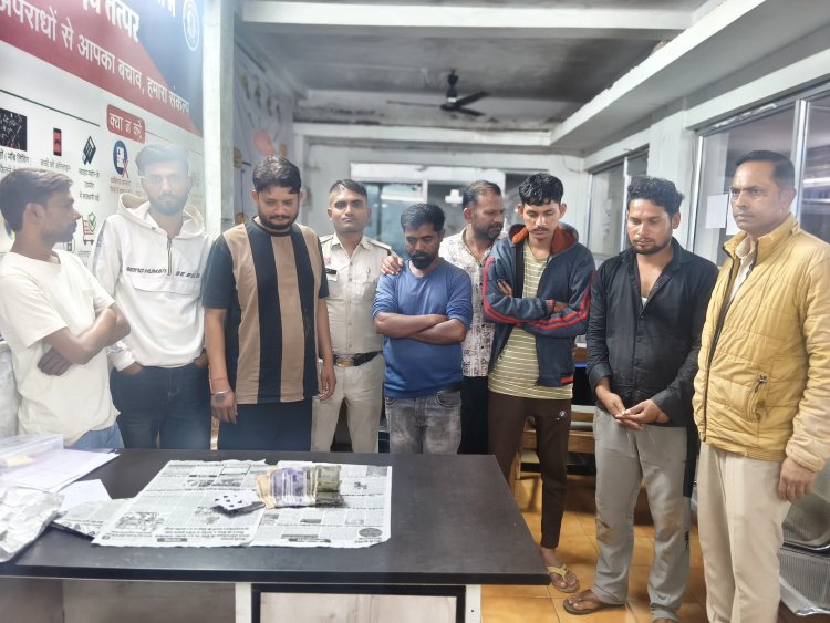 भिलाई में जुआ खेलते सात आरोपी गिरफ्तार, 6,100 रुपये नकद जब्त